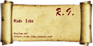Rab Ida névjegykártya